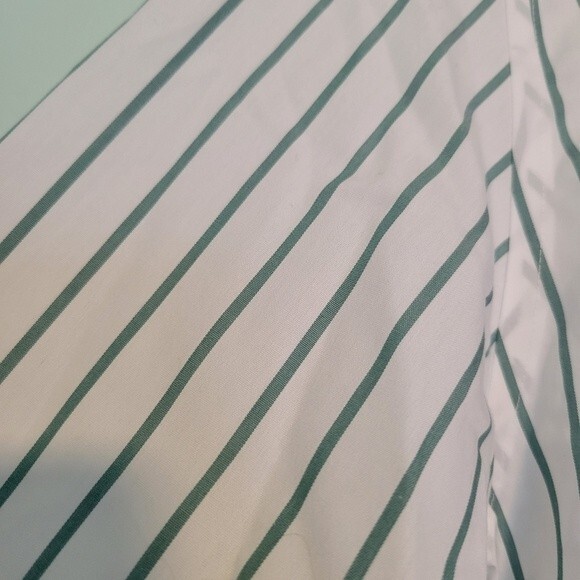 Pendleton White & Green Stripe Button Up Top Size 18 - Picture 4 of 6